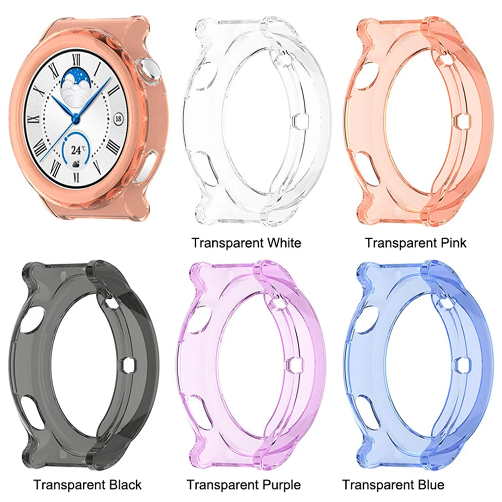 

Cases For Huawei Watch GT3 Pro 46MM 43MM TPU Transparent Full Protective Case Elegant Sport Hollow Out Shell Frame Cover