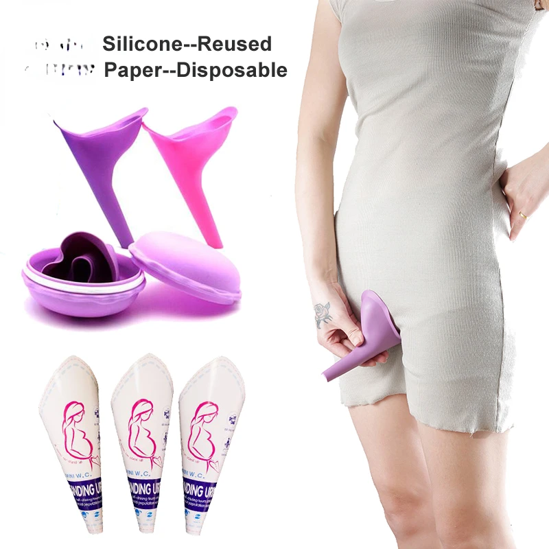 

New Silicone Paper Women Urinal Outdoor Emergency portable Travel Camping Female Urinal Soft Urination Device Stand Up Pee YJN