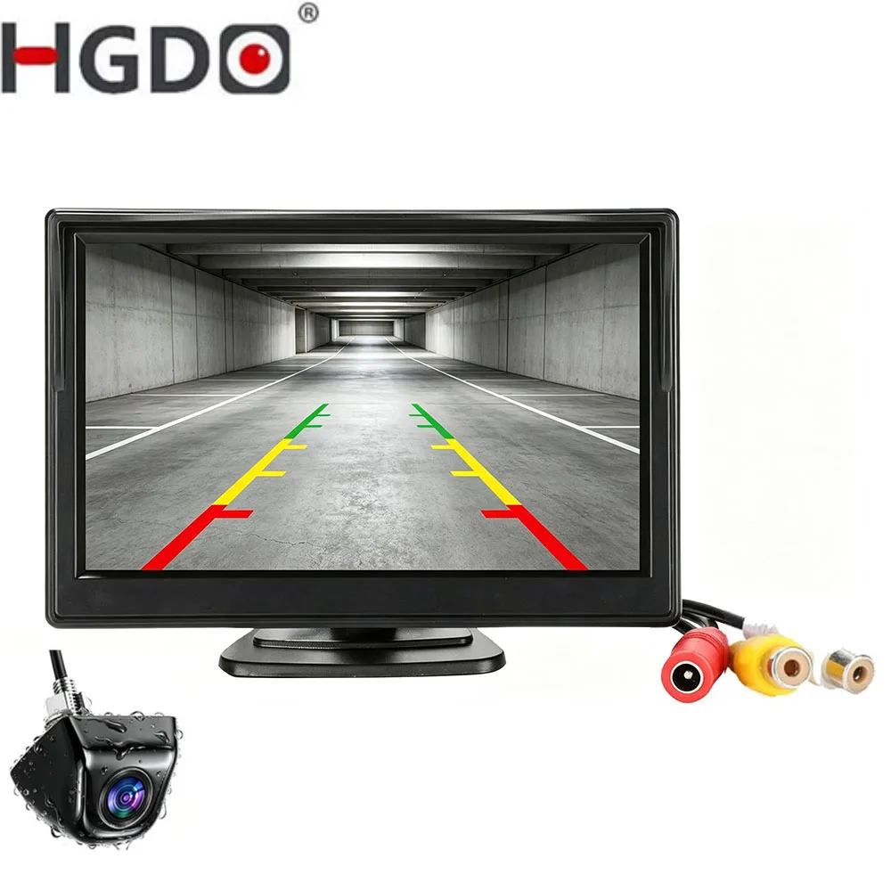 Фото HGDO 5-дюймовый автомобильный монитор для заднего хода 1080P с ночным видением 170° °   Широкоугольная водонепроницаемая камера заднего вида для автомобильных мониторов №1