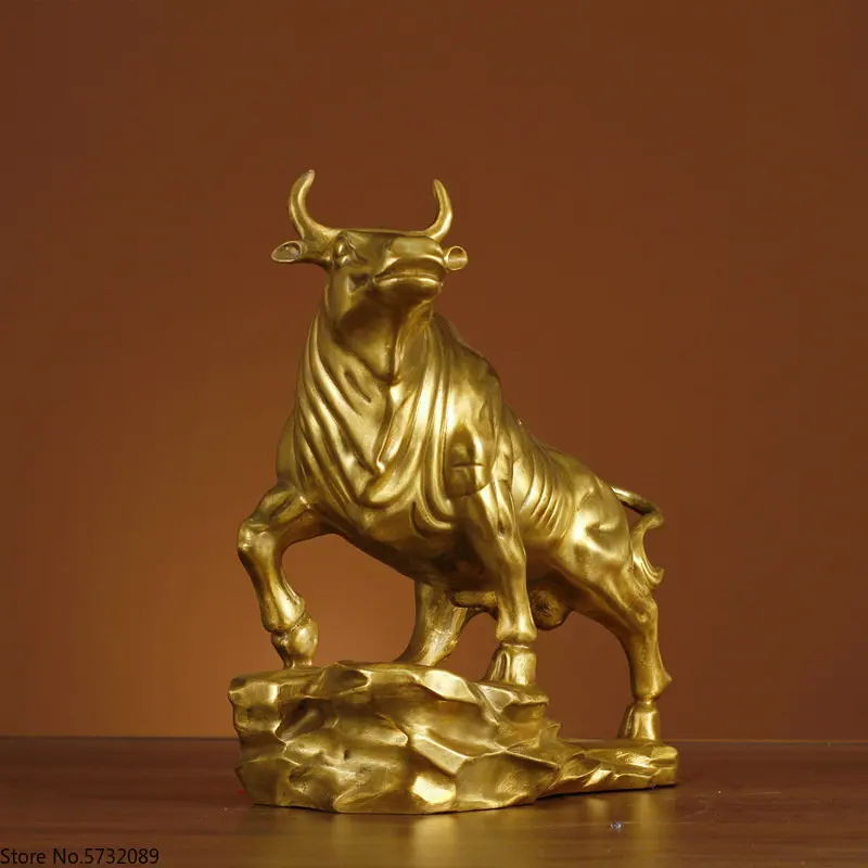 

Copper Bull Decoration Wall Street Prosperous Market Gold Stock Market Stock Trading Office Desk Copper Craft Gift