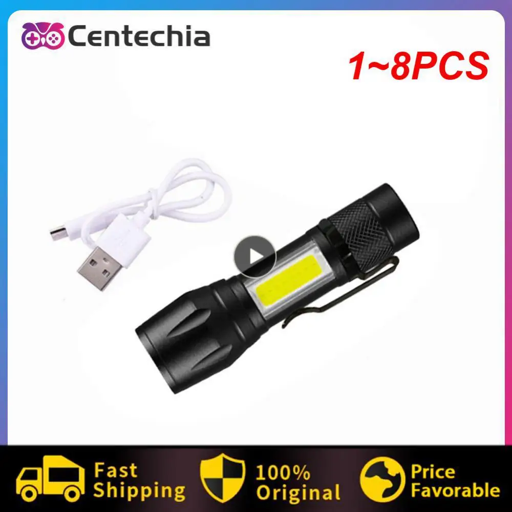 

1~8PCS Zoom Focus Mini Led Flashlight Built In Battery XP-G Q5 Lamp Lantern Work Light rechargeable Mini Flashlight