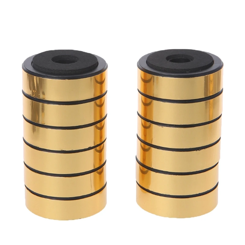 

12Pcs Bookshelf Speakers Shock Absorption Feet Pad Speakers Amplifier Feet Pad Plastic Feet Pad For Audio Stereo 30X6mm Gold