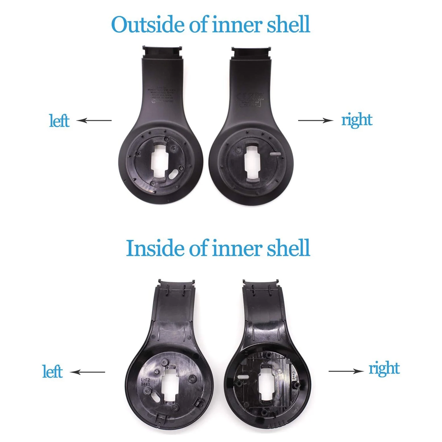 

1 Pair Earphone Inner Shell Replacement for Beats Studio 3.0 Wireless Headphones Repair Parts Black