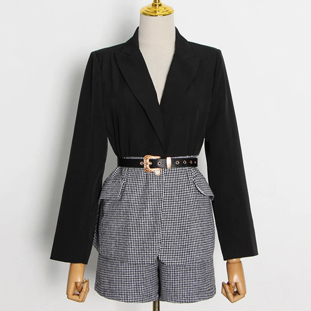 VGH повседневный комплект из двух предметов для женщин с зубчатым воротником и