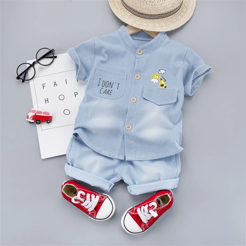 

Boys Clothing Sets 2022 Summer Children Boys Clothes Kids Fashion T-shit+denim Shorts 2pcs Suits Cotton Tracksuits 1-4 years