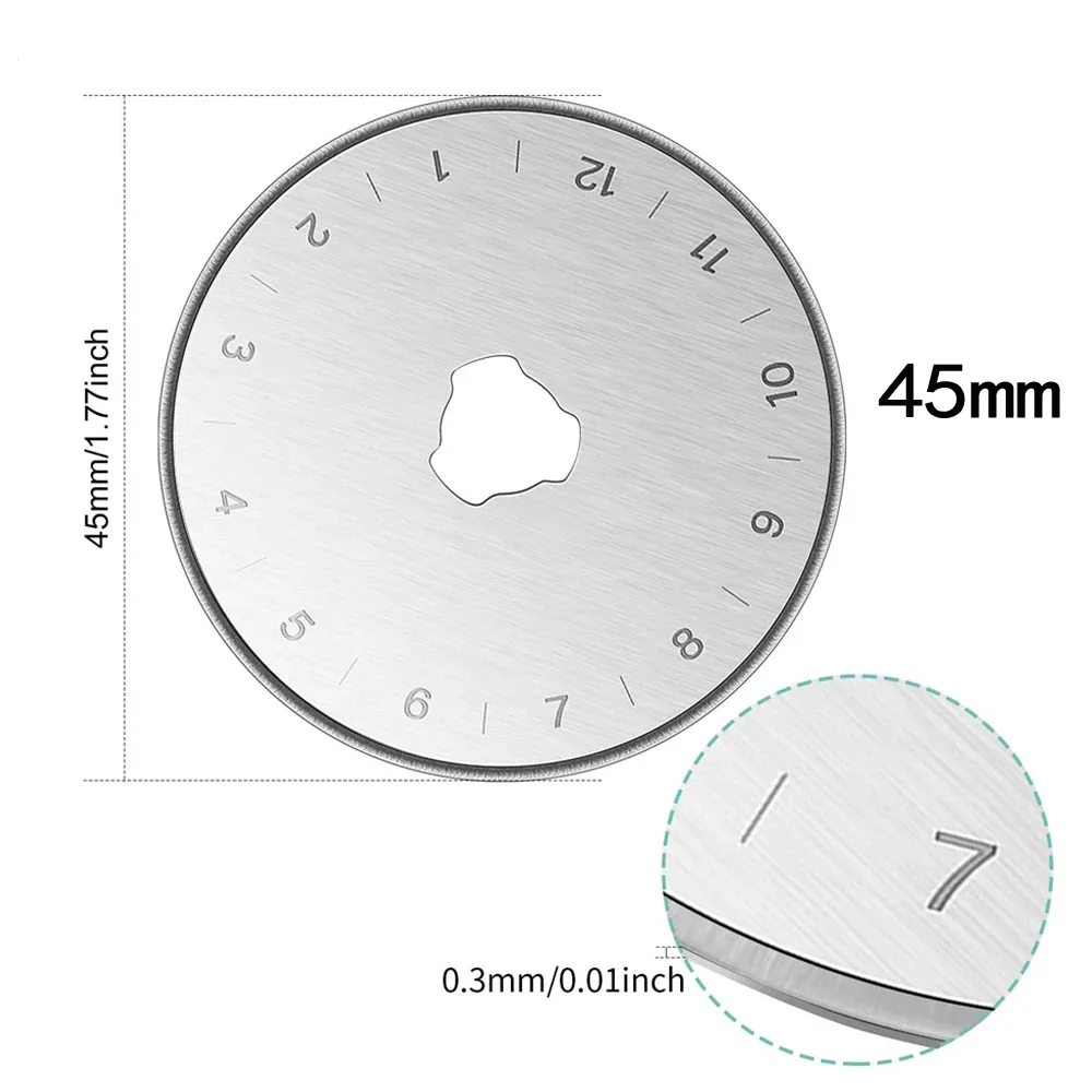 10/5PCS 45mm Rotary Cutter Blade Round Quilting Blades for Fabric Sewing DIY Crafts Replacement Cutting Supplies |