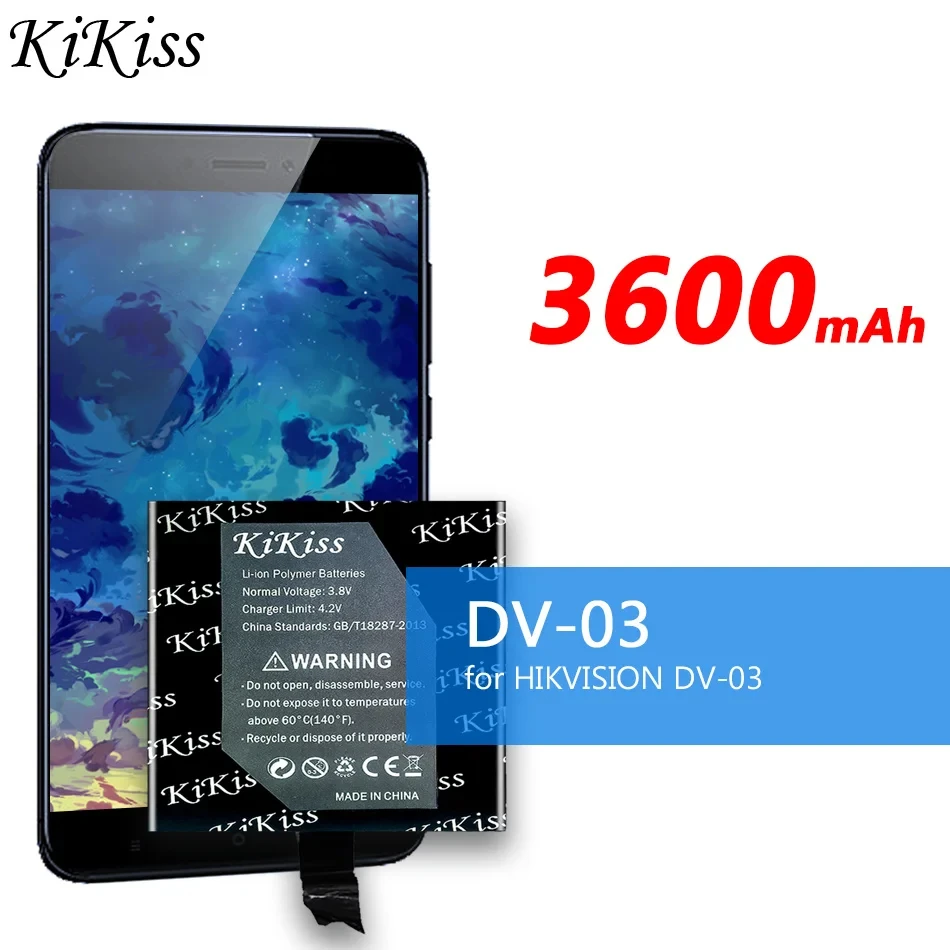 

3600mAh KiKiss Battery DV03 for HIKVISION DV-03 Replacement Bateria