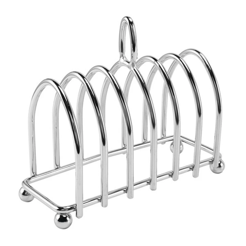 

Toast Bread Rack Holder 6 Slice Stainless Steel Toast Rack with Ball Feet and Loop Carry Handle