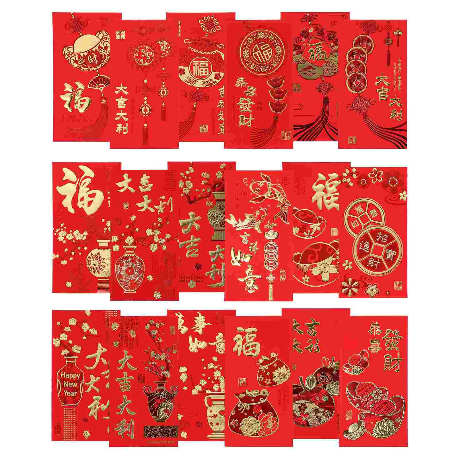 

Red Envelopes Envelope Year New Money Chinese Hongbao Lucky Bao Hong Gift Packet Festival Spring Lunar Pocketbaby Birthday Large