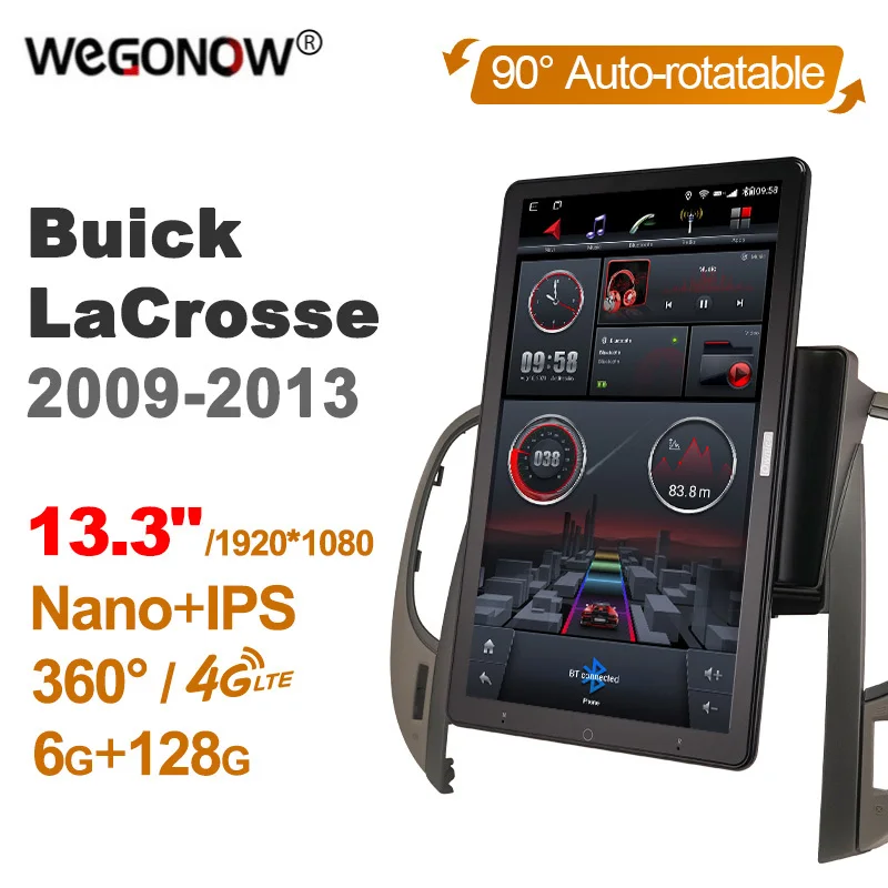

1920*1080 Nano Ownice Android 10,0 для Buick LaCrosse 2009-2013 автомобильное радио Видео Аудио 13,3 ''вращающийся 360 6G 128G Тесла стиль