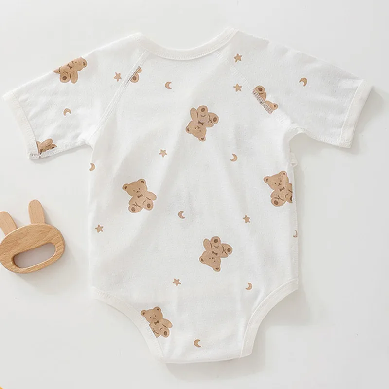 Летний комбинезон для новорожденных детское треугольное боди с милым принтом