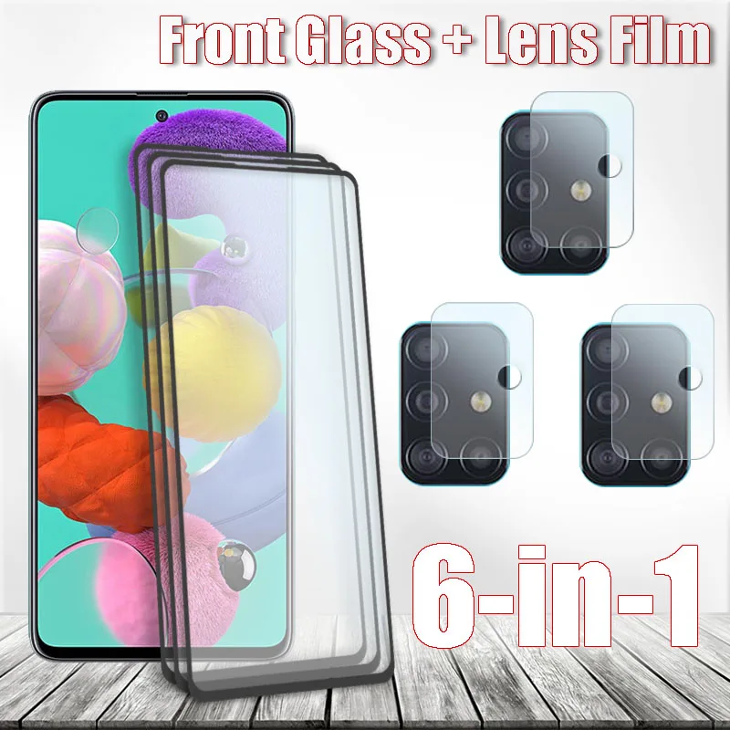 

6in1 Tempered Glass For Samsung Galaxy A71 5G A50 A51 M52 M51 M62 F62 Screen Protector + Camera Lens Film For Samsung A70 Glass
