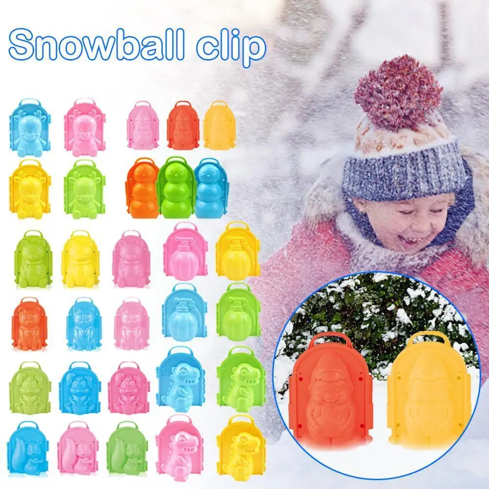 

1pc Random color Winter Plastic Snowball Maker Clip Kids Outdoor Snow Ball Mold Toys For Children G8O1