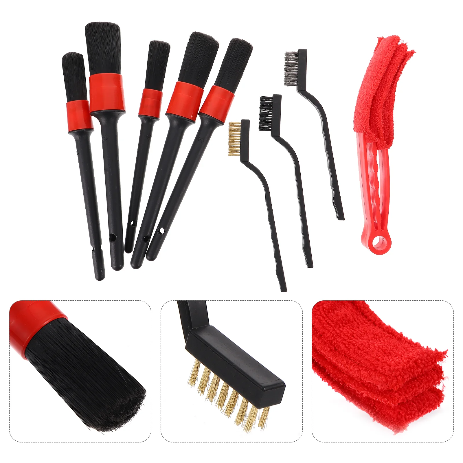 

9pcs Lightweight Portable Practical Air Vent Brushes Wire Brushes for Car Vehicles