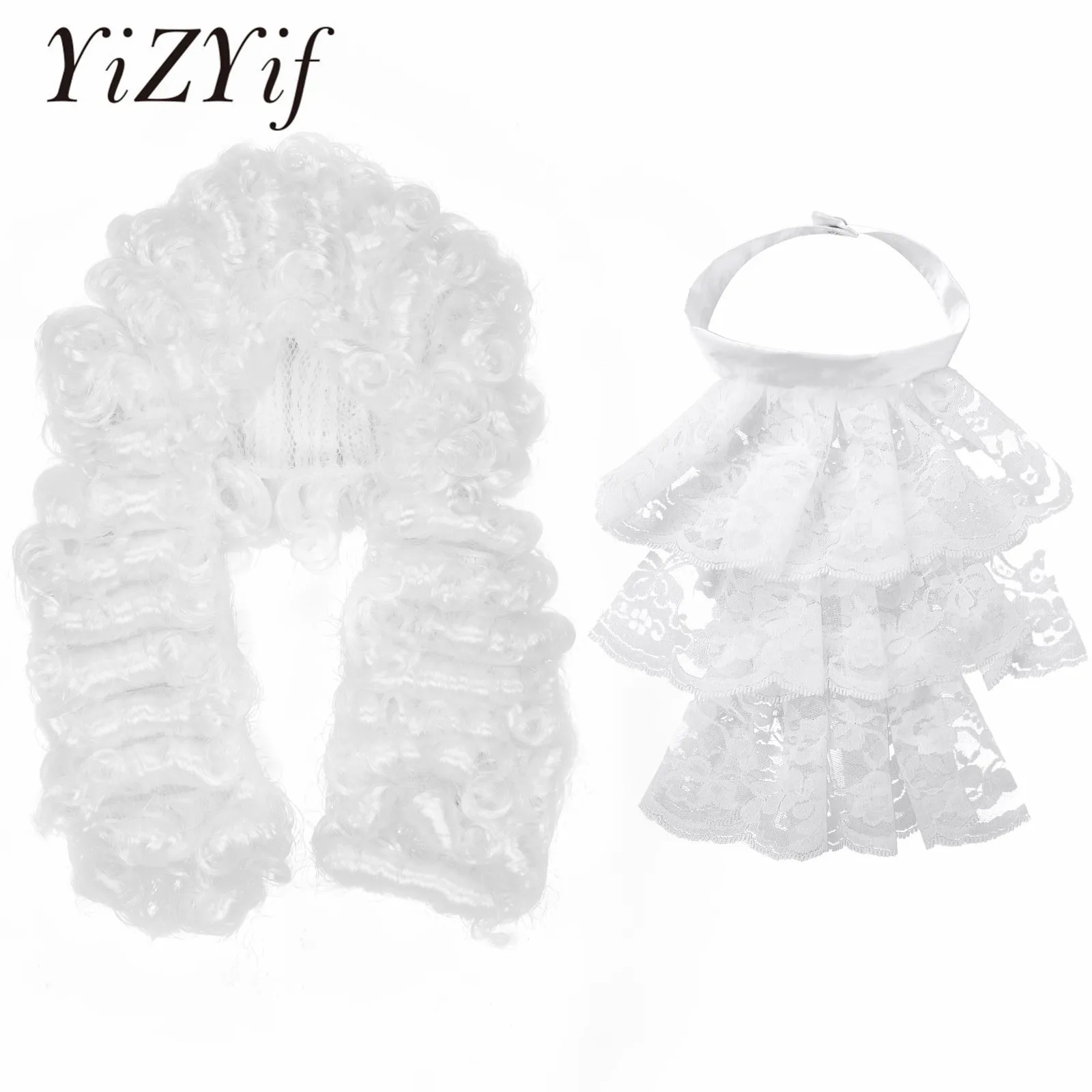 Парик мужской в стиле барокко с кружевом |