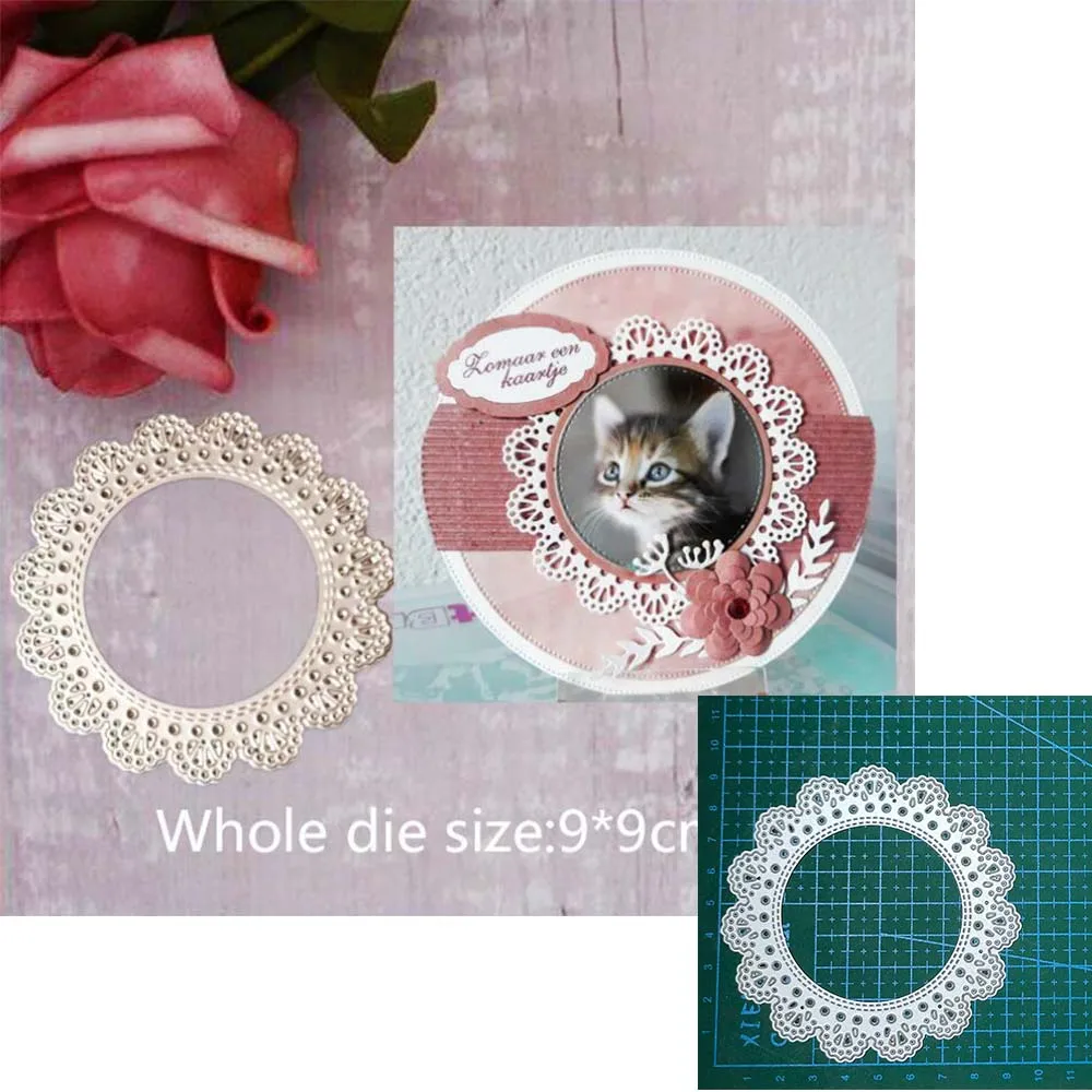 

Metal Cutting Dies Lace Doily Round Scrapbooking Paper Craft Knife Mould Blade Punch Cut Embossing 2023 New Dies Stencils