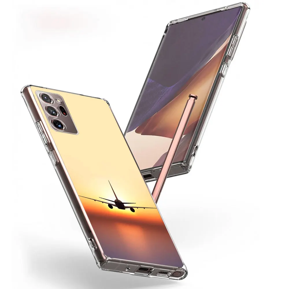 Aircraft Airplane Case for Samsung Galaxy Note 20 Ultra 10 Lite 9 8 TPU Transparent Phone Cover S23 S21 S20 FE S22 Plus A53 A52