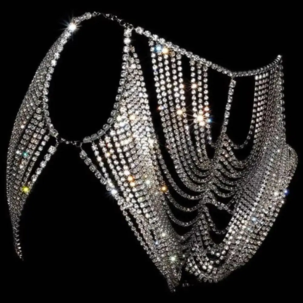 

Fashion Sexy Multi-Layer Rhinestone Hip Chain Underwear for Women Luxury Beach Jewelry Body Chain Skirt Night Club