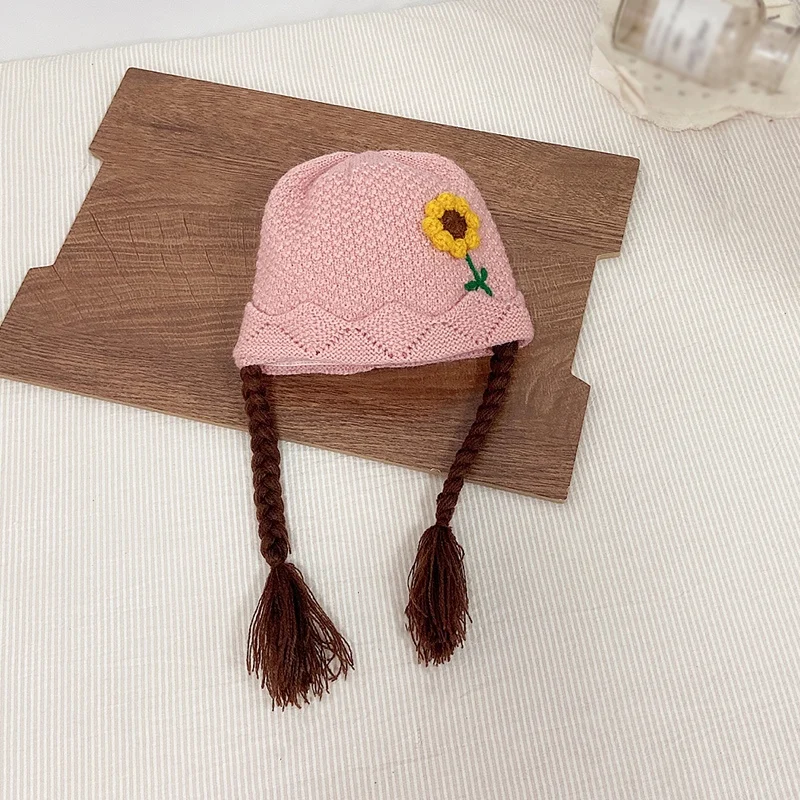 Женская модная Милая плетеная Шапка-бини с милым цветочным рисунком шикарная