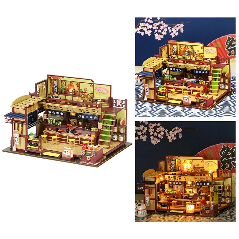 

Handmade Dollhouse Kit DIY Wooden Hut, Suitable for Decoration of Office Bedroom. Birthday Gift for Friends