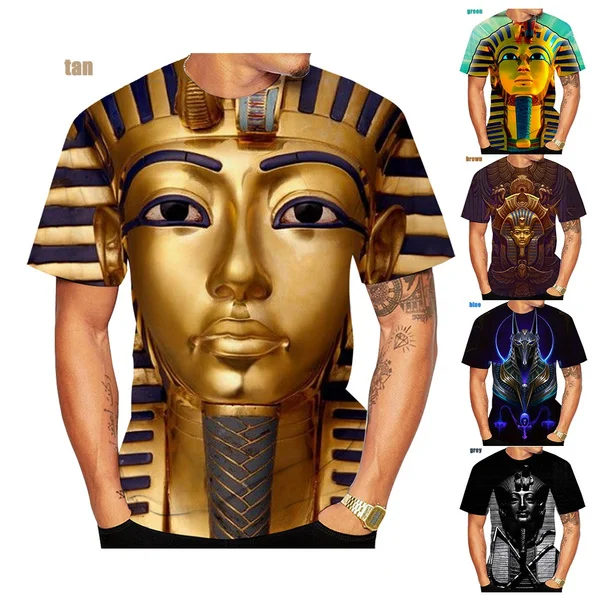 

Ancient Horus Egyptian God Eye of Egypt Pharaoh Anubis Face 3D Printed Unisex T-shirt Harajuku Casual Tops