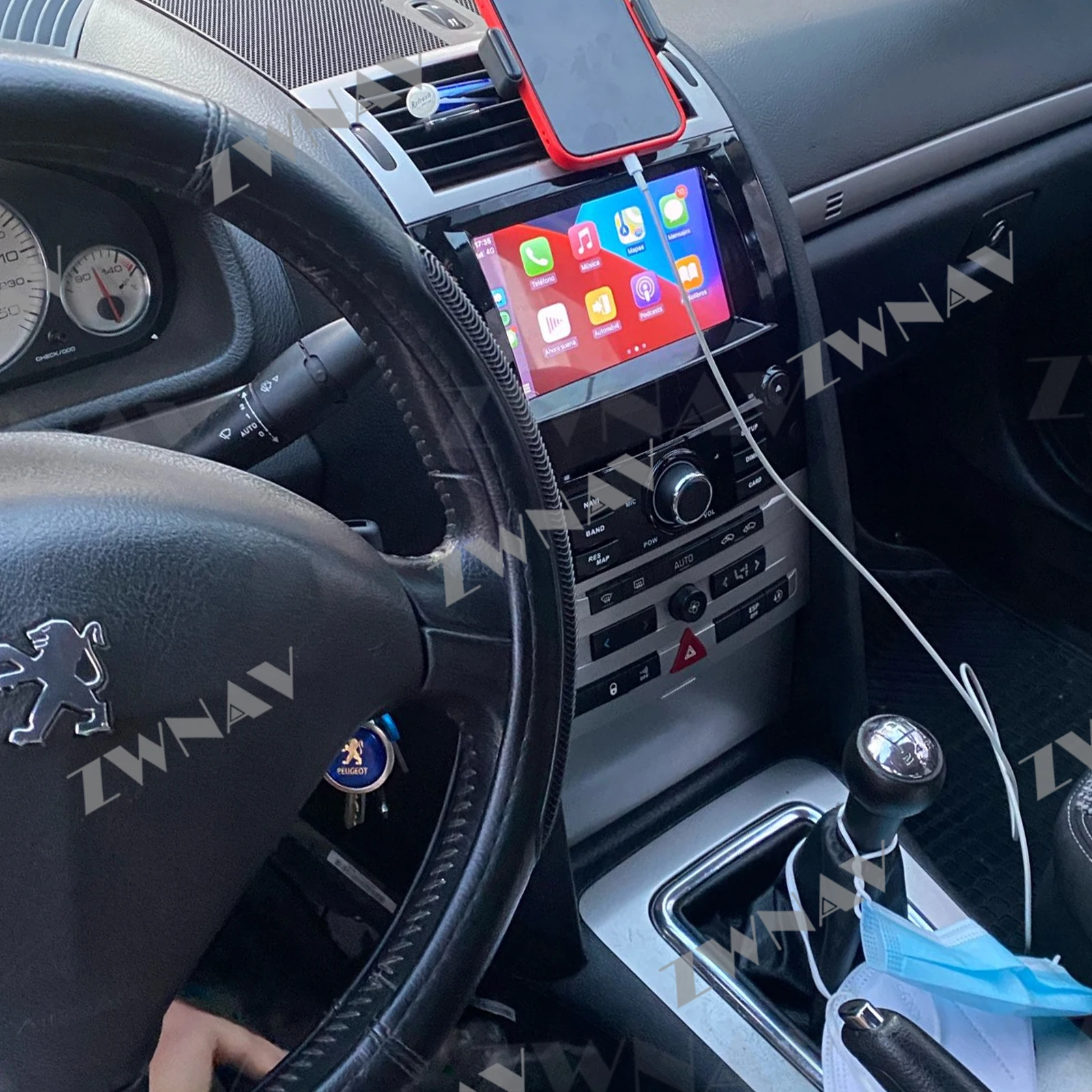 Автомобильный центральный мультимедийный 2-диночный Android-экран для Peugeot 407 2004-2010