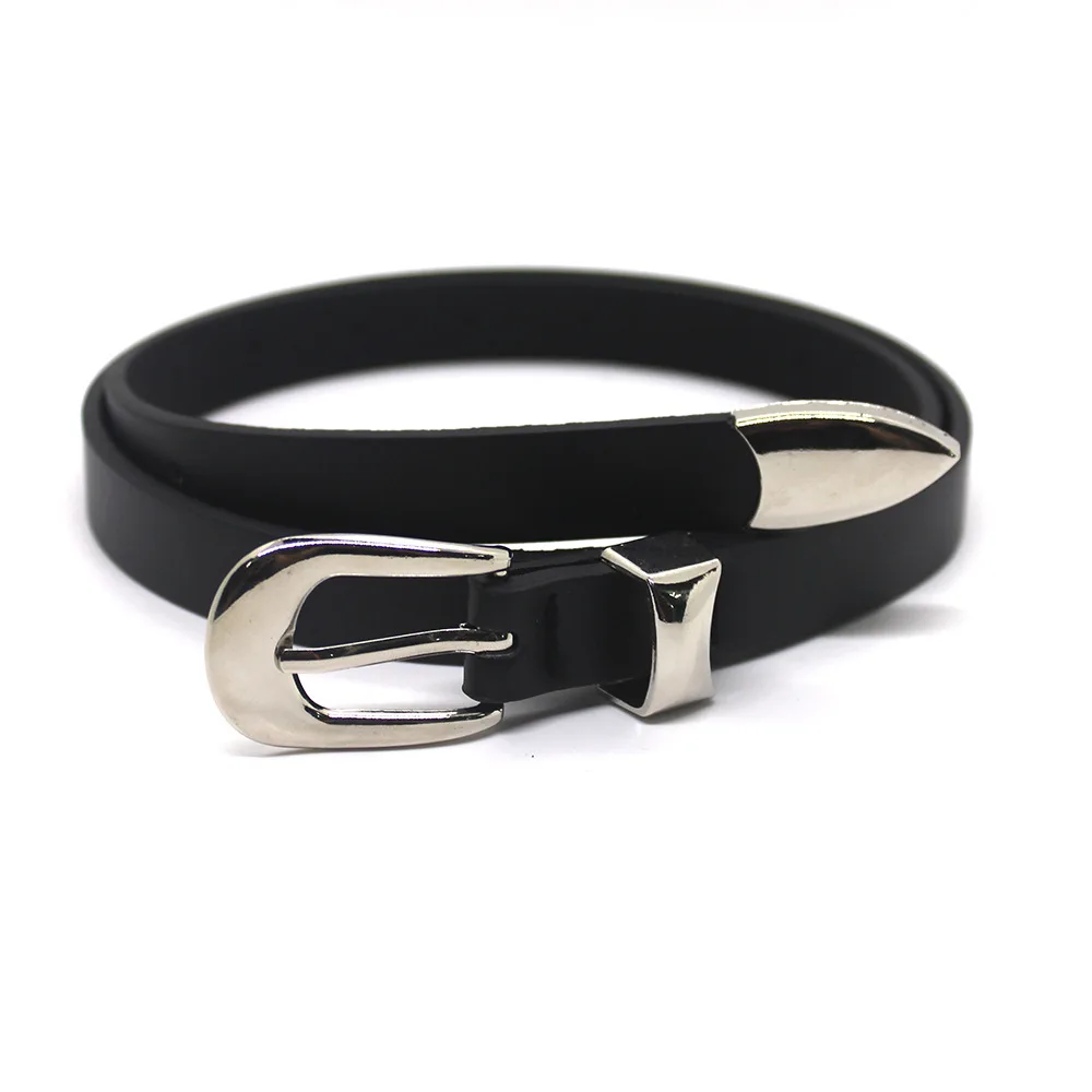 Trendy Korean Casual Men's Belt With Silver Needle Buckle Women's Belt Jeans Accessory 105CM