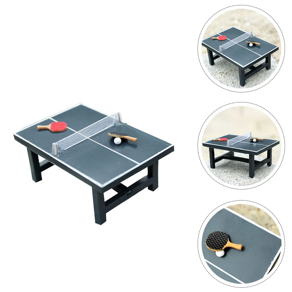 

1Set Miniature Table Tennis Pong Game Set DIY House Kit Miniature Table Tennis Set Kids Sports Toy
