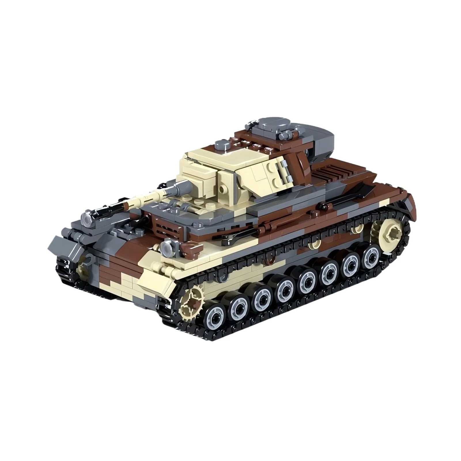 Фото Креативный конструктор серии Military: Немецкий танк Panzer IV D-типа, MOC, детские сборные игрушки, подарок на день рождения для мальчика, украшение №5