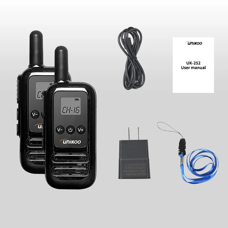 UNIKOO UK254 2 шт. мини-портативная двусторонняя радиостанция с ЖК-дисплеем PMR FRS