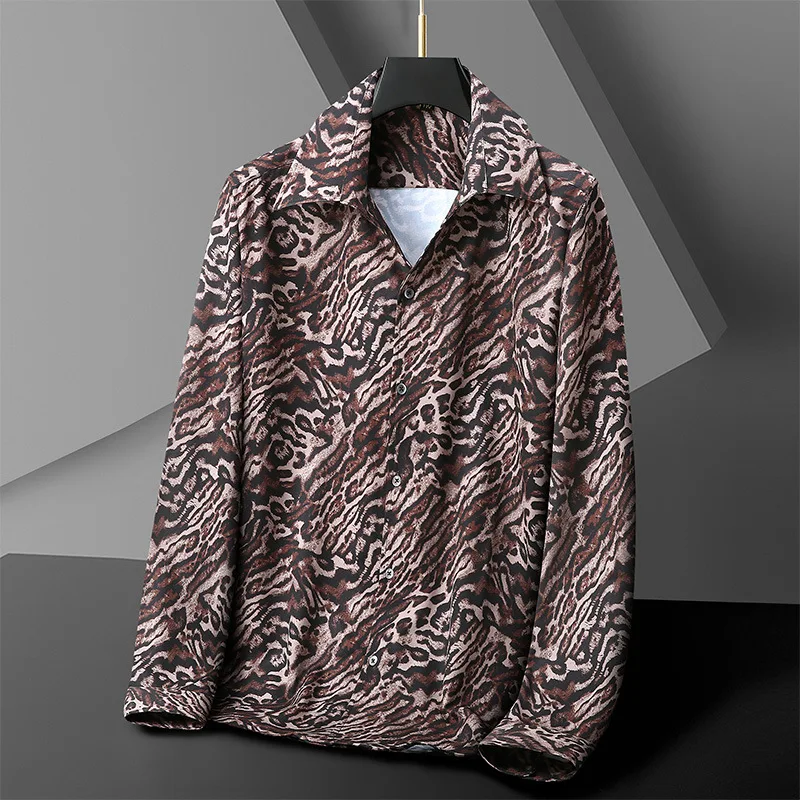 

spring and autumn new plus size men's long sleeve shirt Men's Plus Size Big Fat Middle-aged Floral Shirt Loose Top 7XL 8XL 10XL