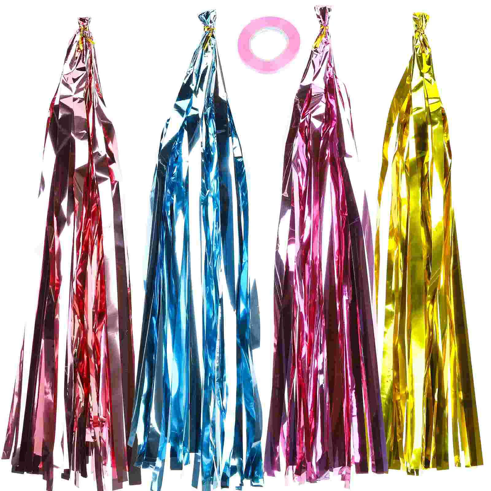 

4 Packs Tassel Garlands Ribbon Tassel Banners Wall Hanging Decorations Party