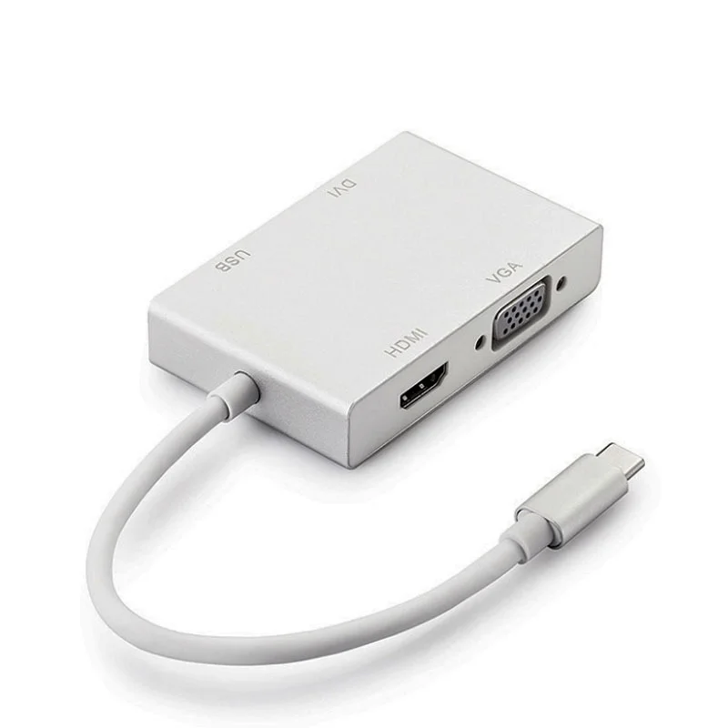 

Type-c To HDMI-compatible+vga+dvi Four-in-one Converter Usb3.1 To HDMI-compatible Vga Dvi Line