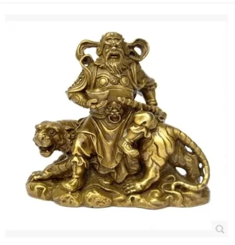 

Collection Chinese Brass Carved Tiger Martial God Of Wealth Home Furnishing Small Articles Exquisite Small Statues