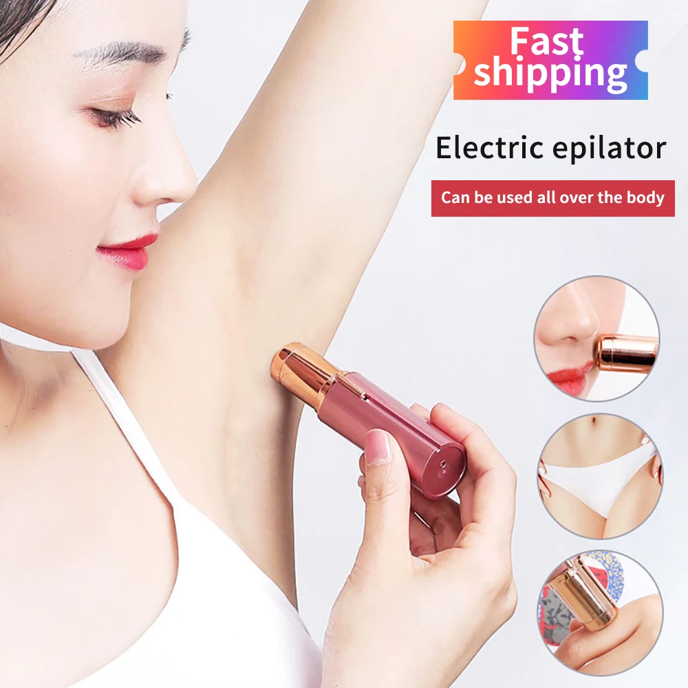

Electric Eyebrow Trimmer Mini Eye Brow Epilator Portable Facial Lipstick Shape Hair Removal Women Painless Razor Shaver Tools