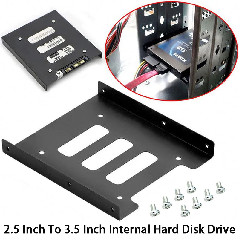 

2.5"" to 3.5"" SSD HDD Metal Adapter Dock Case Caddy Mounting Bracket Hard Drive Holder For PC Tray Hard Disk Drive Bays Holder