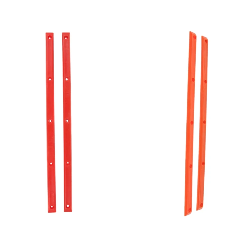 

2 Pair Longboard Skateboard Rails Edge Protect With Mounting Screws Outdoor Surf Skateboard Accessories, Red & Orange
