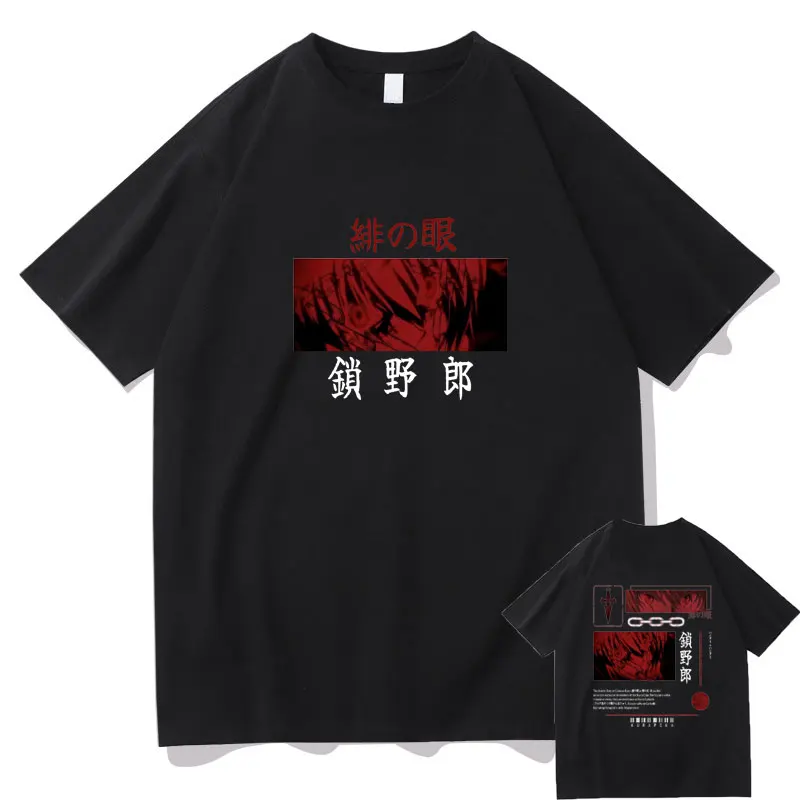 

Japanese Anime Hunter X Hunter Kurapika Double Sided Printed T Shirts Men Women Manga Streetwear Male Summer 100% Cotton T-shirt