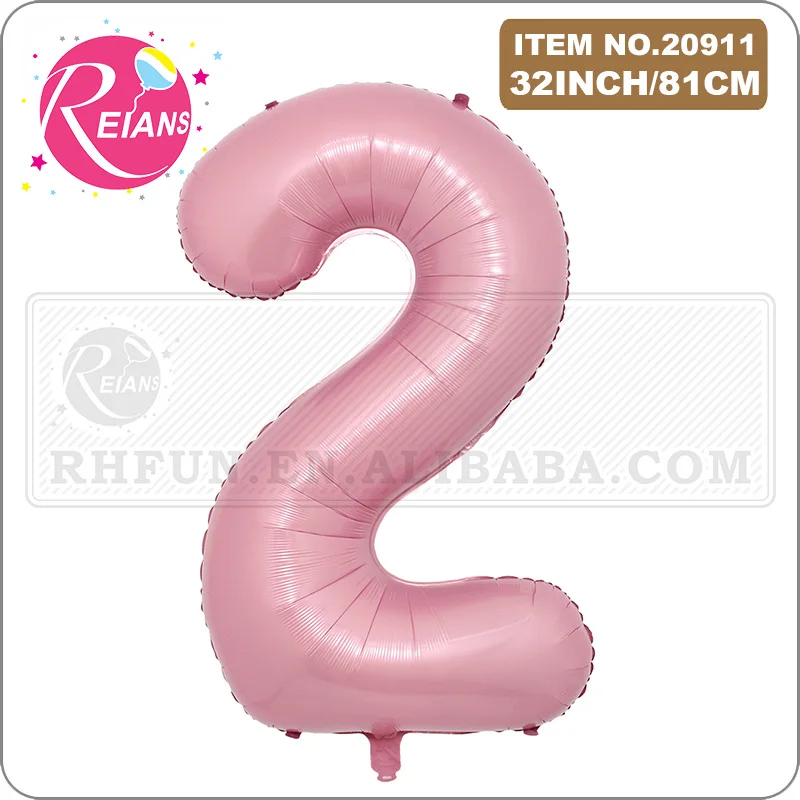 

Фольгированный воздушный шар с цифрами розовый 32 дюйма