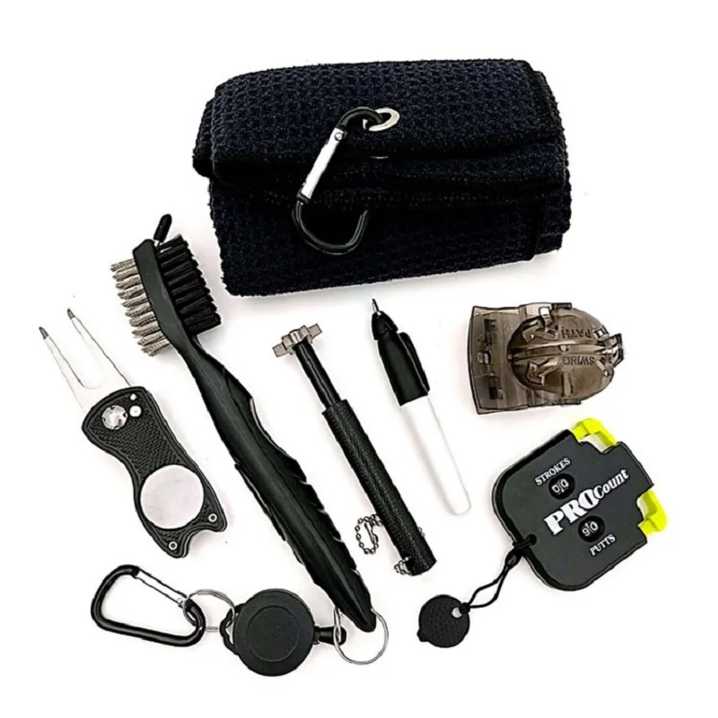 

Golf Supplies Set Golf Club Cleaning Brush Greens Fork Hex Cleaning Knife Marker Scorer