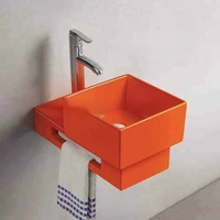 sanitary ware lavabo ceramic bathroom sink orange wall hung mini wash basin