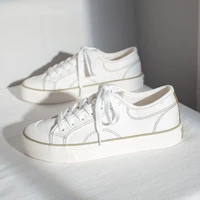 2022 summer new retro hong kong flavored canvas shoes womens shoes all match white shoes ladies sneakers