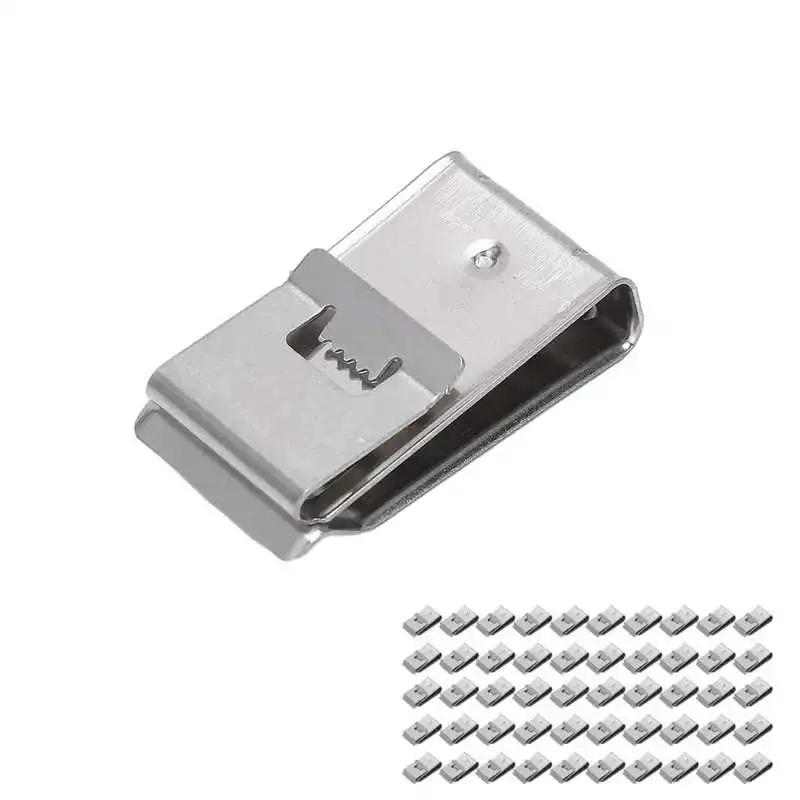 50 Pcs Solar Panel Cable Clip Stainless Steel Clips PV Wire Fastener for Electrical Cord Management Photovoltaic Wire Clamp