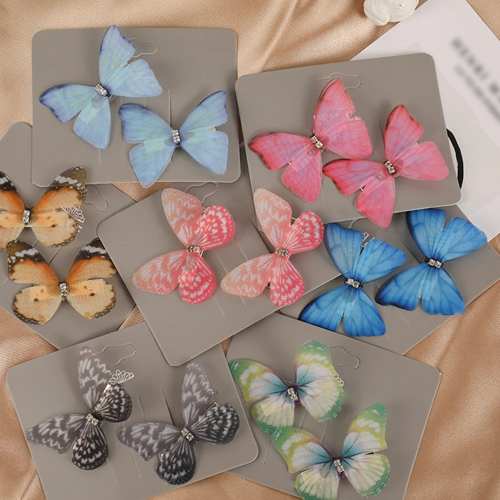 

2Pcs/Set Cute 3D Butterfly Clips Women Hairpin Fashion Sweet Ornament Hair Clip Barrettes For Girls Baby Hair Accessories 2022