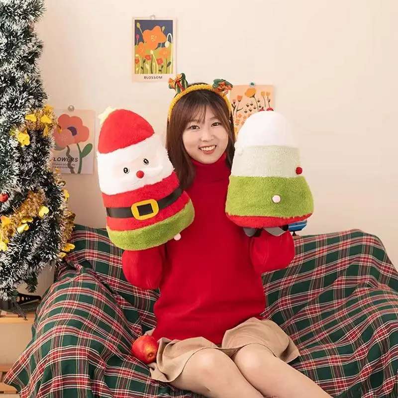 Плюшевая шляпа Санта-Клауса двусторонняя праздничная мягкая удобная для