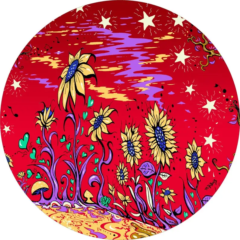

Sunflower Field Red Spare Tire Cover fit to exact tire size Camper RV Motor home Trailer/Option for backup camera in menu
