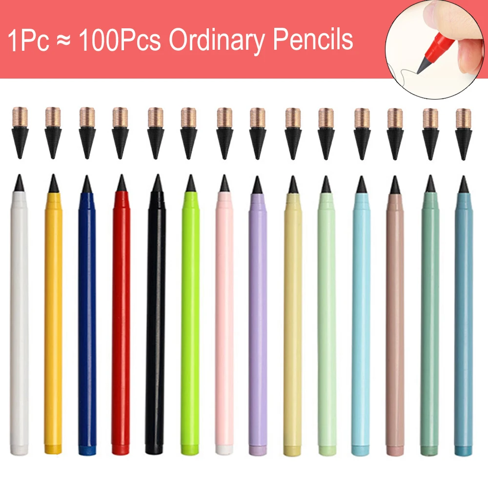 

New Technology Everlasting Pencil Unlimited Writing Pens Novelty No Ink Art Sketch Pencils with Eraser Eternal Pencil Stationery