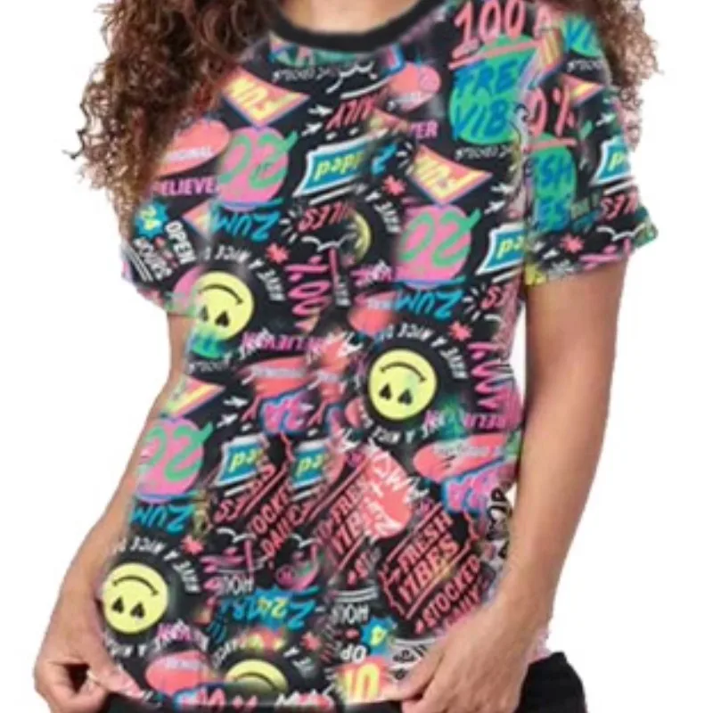 

ZW Fitness Dance Plastic Gymnastics Athleisure Loose Large Size Short Sleeves Men's and Women's T-Shirt 361