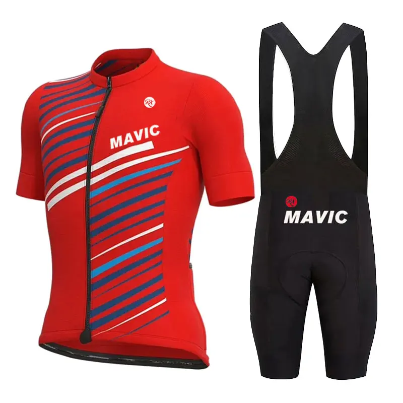 

2024Rx Mavic Cycling Clothing Men Cycling Set Bike Clothing Breathable Anti-UV Bicycle Suits Wear Bib Short Sleeve JerseyClothes
