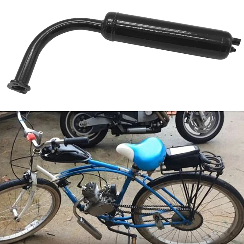 

80Cc 60Cc 49Cc 50Cc Engine Motor Motorized Bicycle Bike Exhaust Pipe Muffler Black